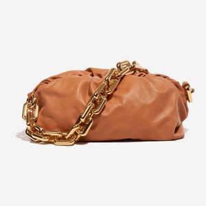 BOTTEGA VENETA Brown Leather Teen Chain Pouch Bag, new never used, no tag.